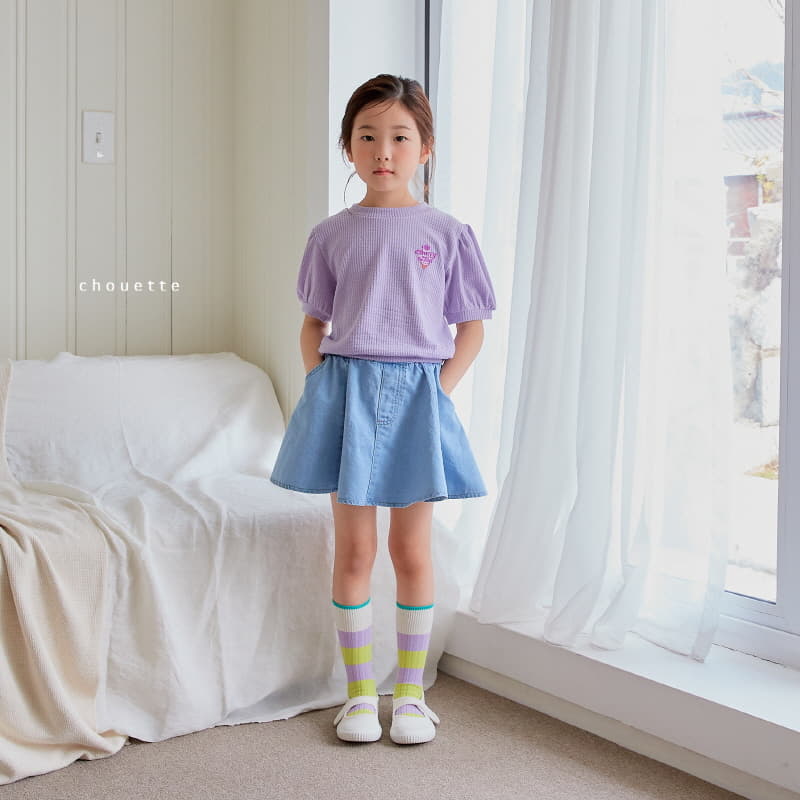 Chouette - Korean Children Fashion - #childrensboutique - Denim Flare Skirt