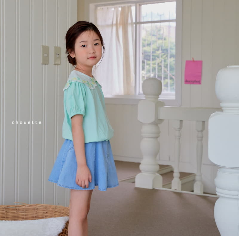 Chouette - Korean Children Fashion - #kidsstore - Denim Flare Skirt - 6