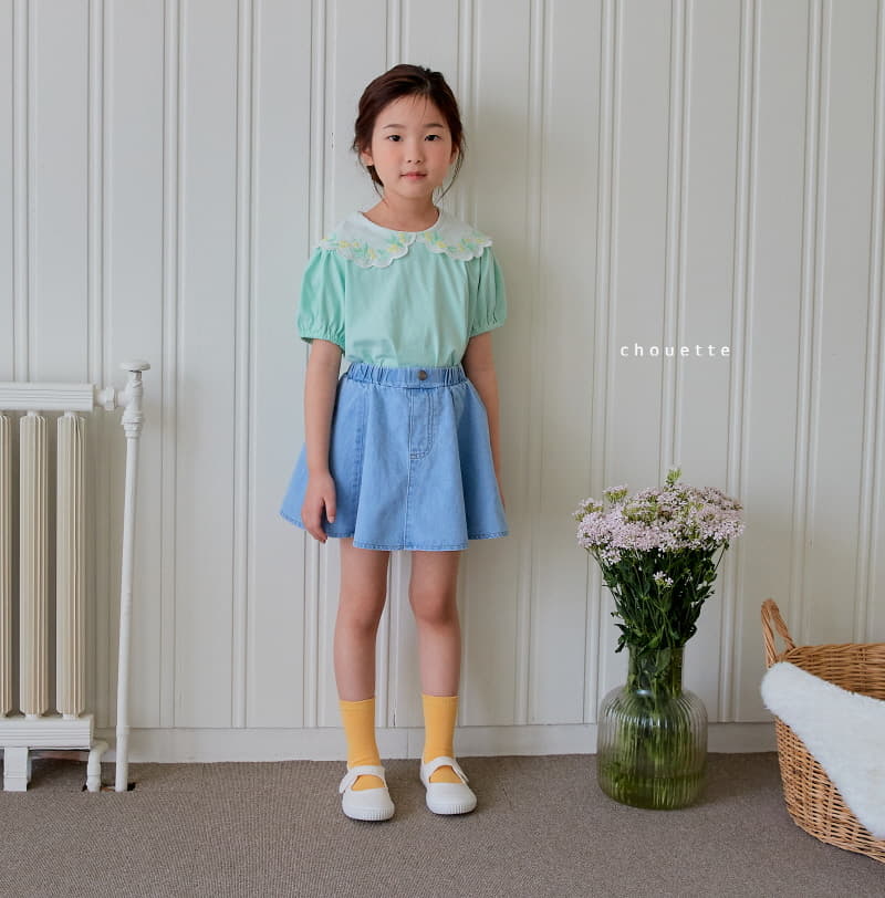 Chouette - Korean Children Fashion - #magicofchildhood - Denim Flare Skirt - 10