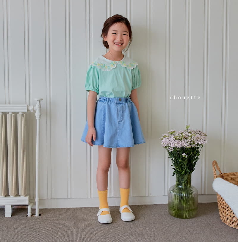 Chouette - Korean Children Fashion - #prettylittlegirls - Denim Flare Skirt - 12