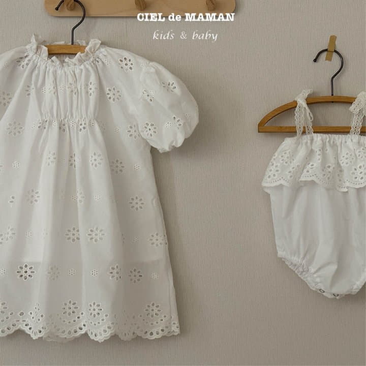 Ciel De Maman - Korean Baby Fashion - #babyootd - Summer Eyelet Bodysuit - 2