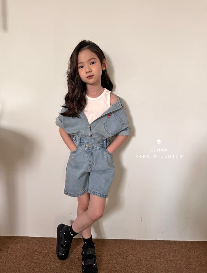 Comma - Korean Children Fashion - #childofig - Denim Unbal Pants - 3