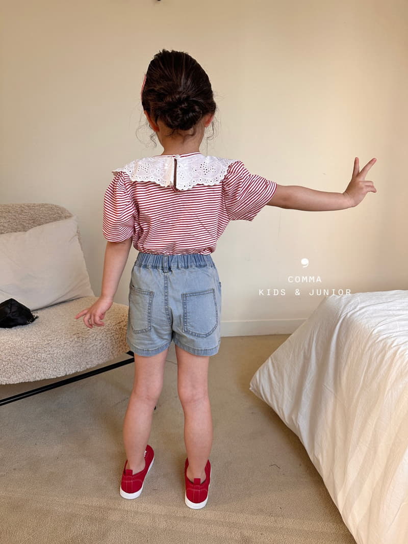 Comma - Korean Children Fashion - #designkidswear - Denim Skirt Pants - 12