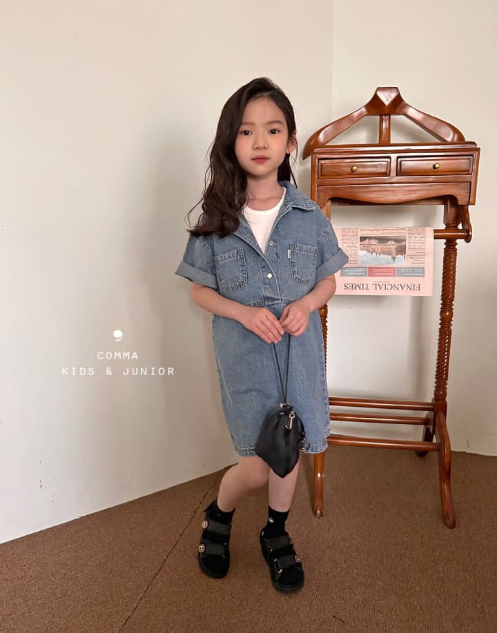 Comma - Korean Children Fashion - #discoveringself - Summer Denim One-piece - 12