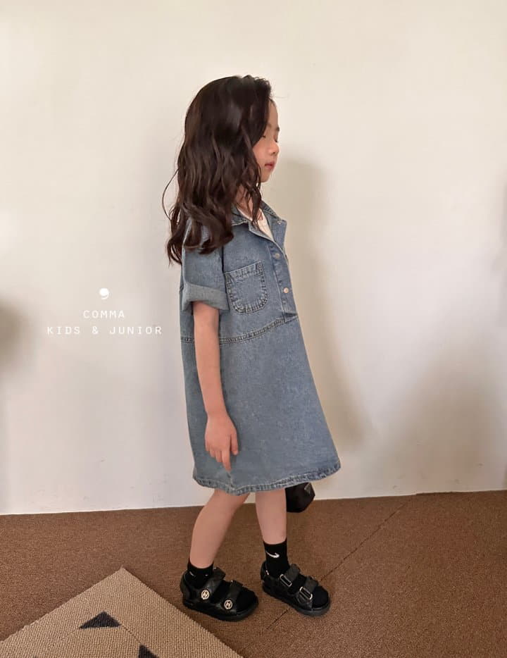 Comma - Korean Children Fashion - #littlefashionista - Summer Denim One-piece - 2