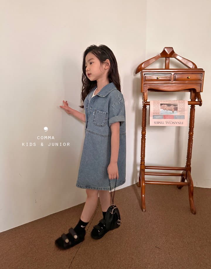 Comma - Korean Children Fashion - #prettylittlegirls - Summer Denim One-piece - 5