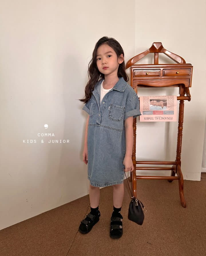 Comma - Korean Children Fashion - #todddlerfashion - Summer Denim One-piece - 6