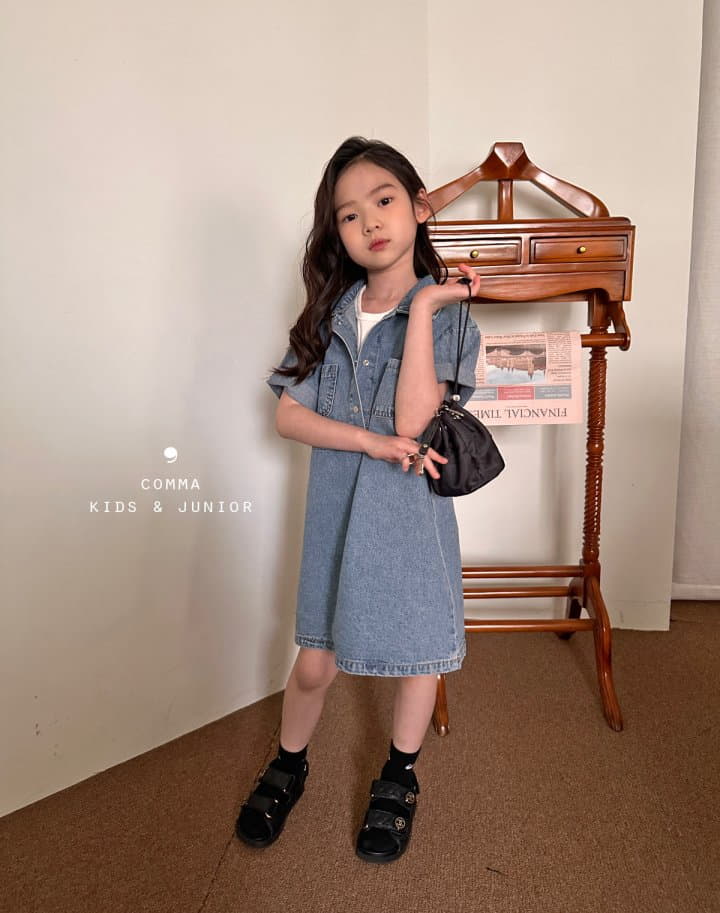 Comma - Korean Children Fashion - #toddlerclothing - Summer Denim One-piece - 7