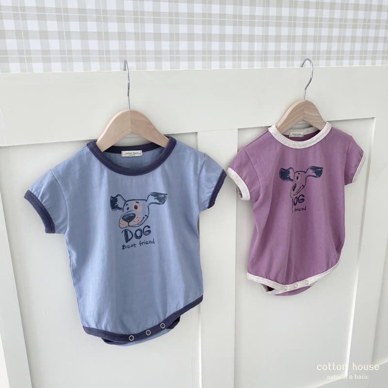 Cotton House - Korean Children Fashion - #designkidswear - Dog Color Bodysuit - 2