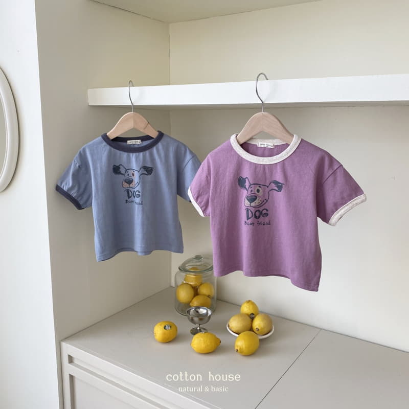 Cotton House - Korean Children Fashion - #kidsshorts - Dog Color Tee - 6