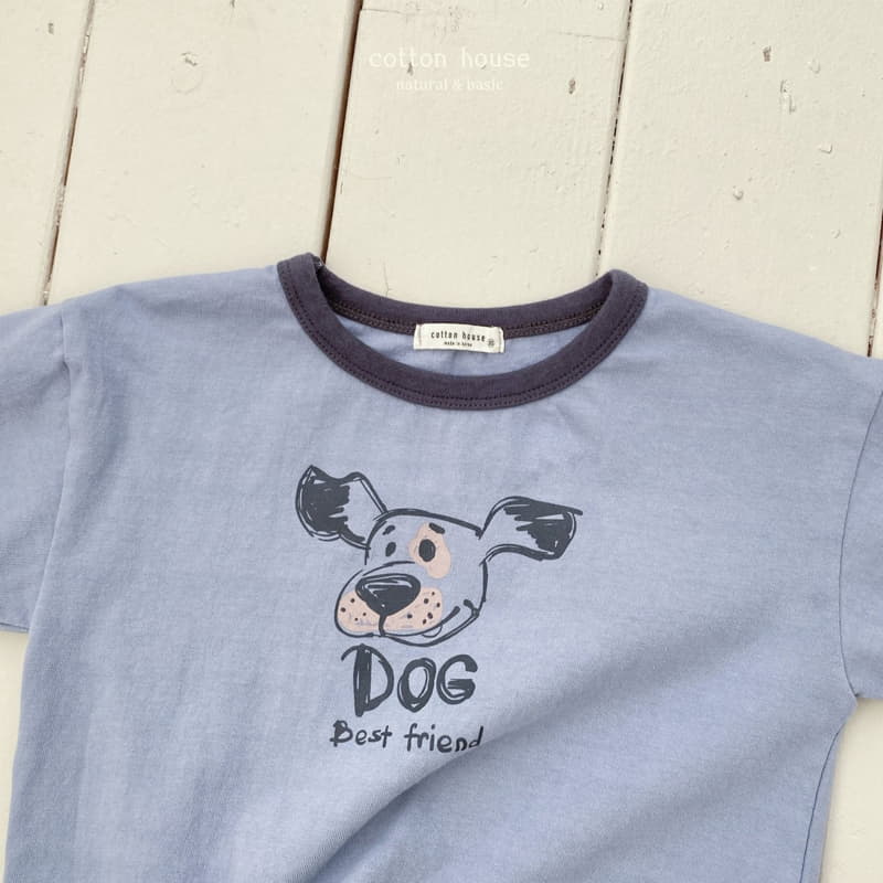 Cotton House - Korean Children Fashion - #kidzfashiontrend - Dog Color Tee - 8