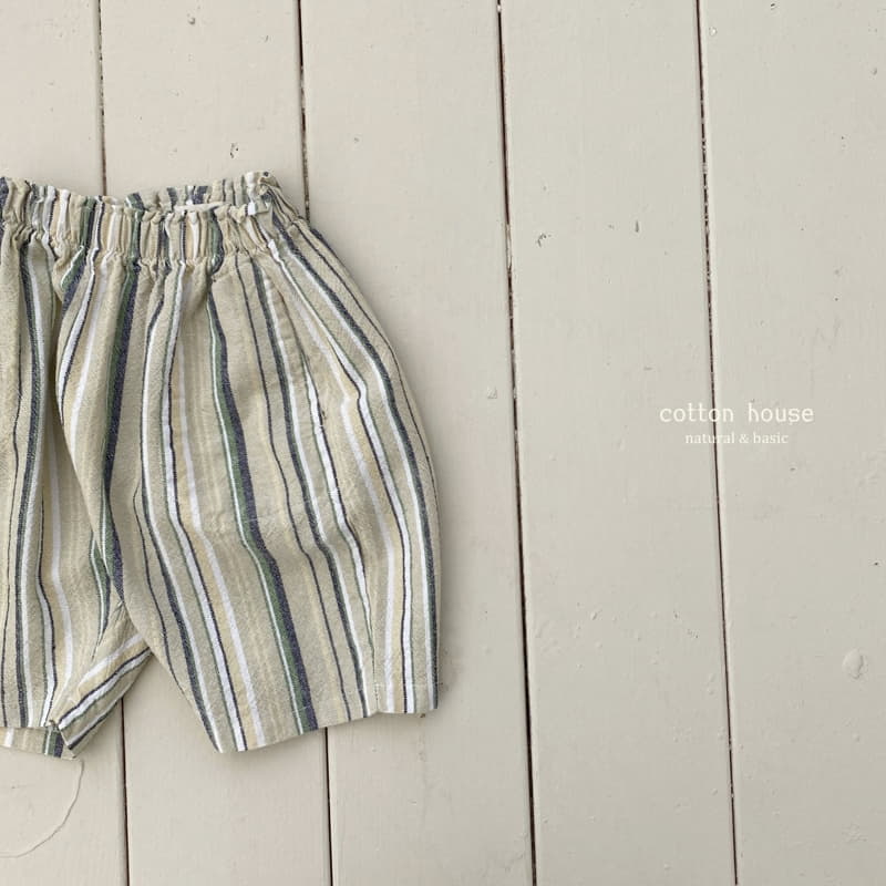 Cotton House - Korean Children Fashion - #minifashionista - Stripes Linen Pants - 6