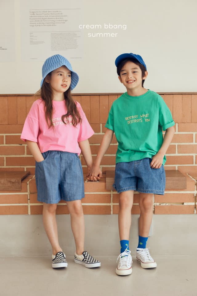 Cream Bbang - Korean Children Fashion - #Kfashion4kids - Sky Denim Shorts - 2