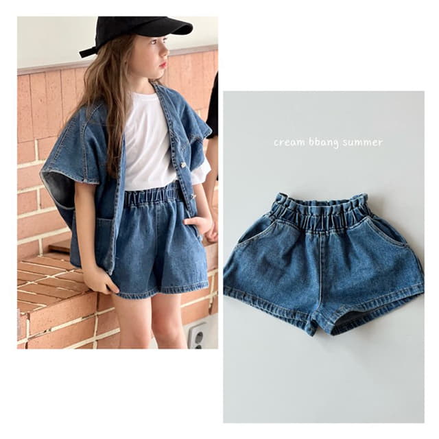 Cream Bbang - Korean Children Fashion - #childofig - Lovely Denim Shorts