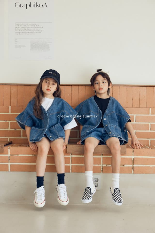 Cream Bbang - Korean Children Fashion - #childofig - Habana Denim Vest