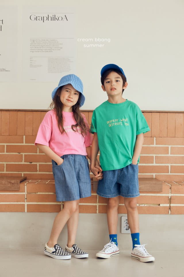 Cream Bbang - Korean Children Fashion - #childofig - Sky Denim Shorts - 8