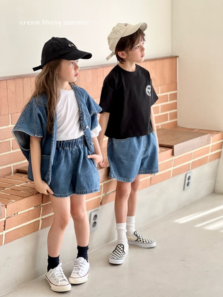 Cream Bbang - Korean Children Fashion - #discoveringself - Lovely Denim Shorts - 5