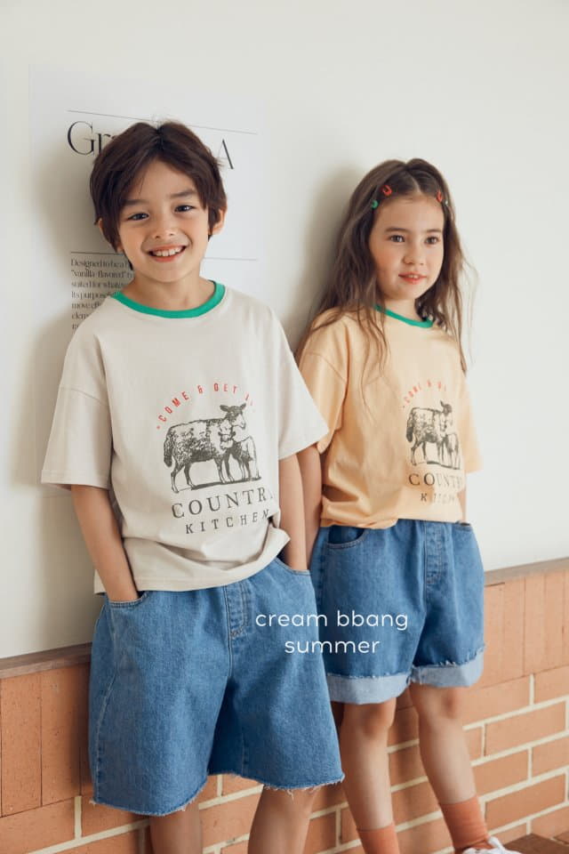 Cream Bbang - Korean Children Fashion - #fashionkids - Cutting Wide Jeans - 6