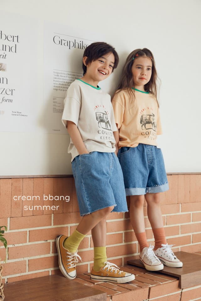 Cream Bbang - Korean Children Fashion - #kidsshorts - Cutting Wide Jeans - 7