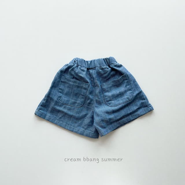 Cream Bbang - Korean Children Fashion - #kidzfashiontrend - Sky Denim Shorts