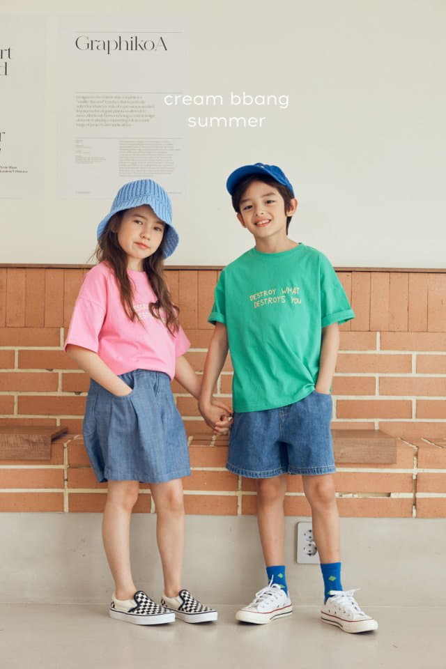 Cream Bbang - Korean Children Fashion - #minifashionista - Sky Denim Shorts - 5