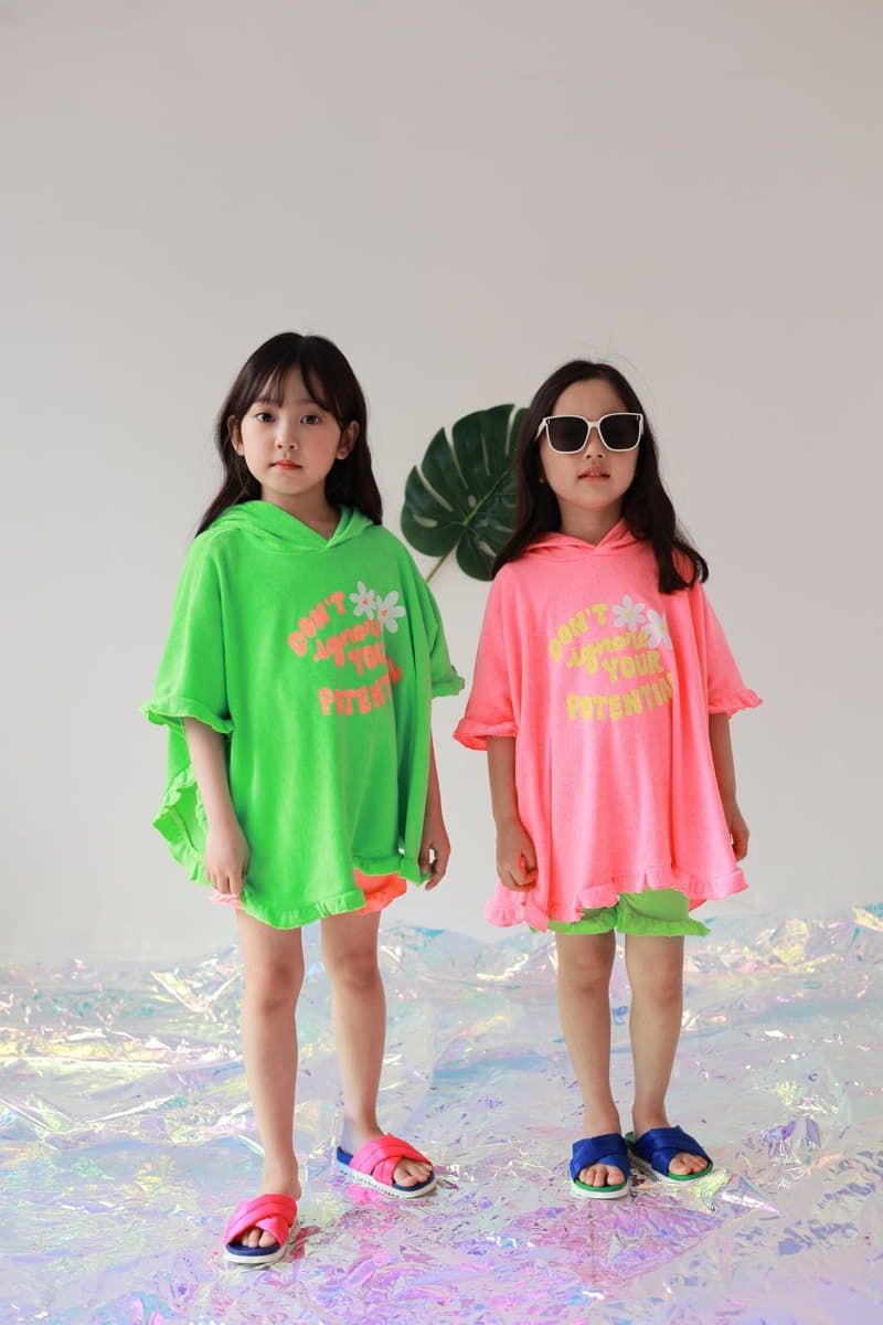 Dalla - Korean Children Fashion - #Kfashion4kids - Neon Beach Gawn - 5