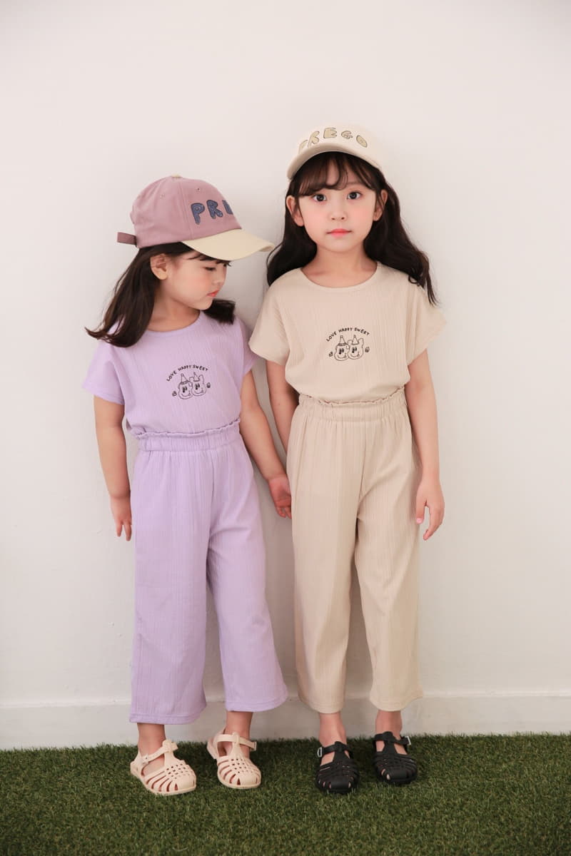 Dalla - Korean Children Fashion - #Kfashion4kids - Friends Top Bottom Set - 3