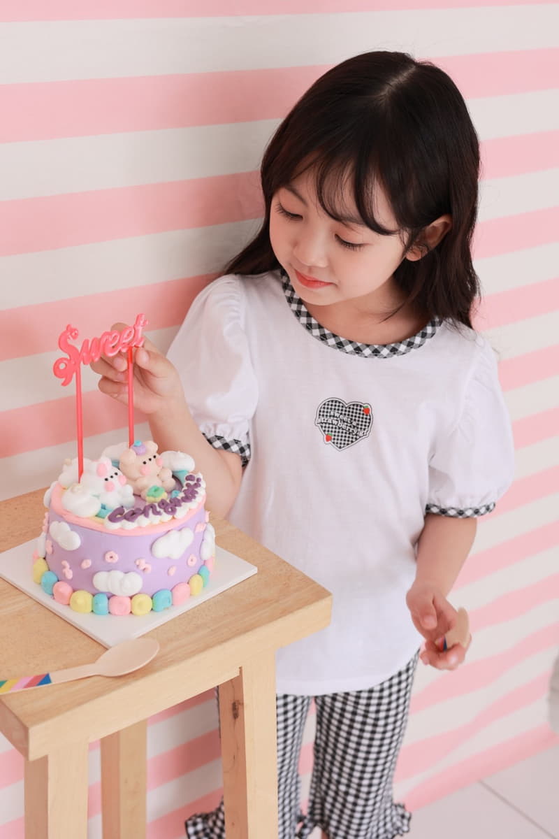 Dalla - Korean Children Fashion - #Kfashion4kids - Check Heart Tee - 7