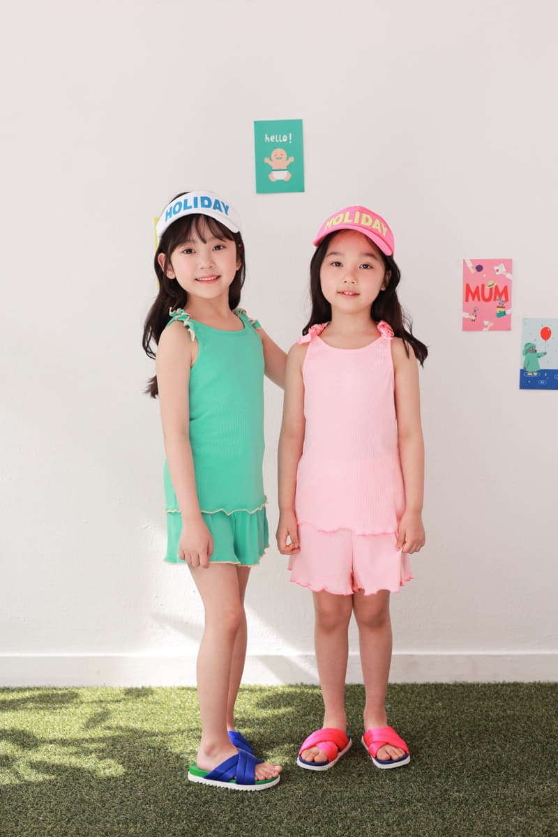 Dalla - Korean Children Fashion - #kidsshorts - Rib Top Bottom Set