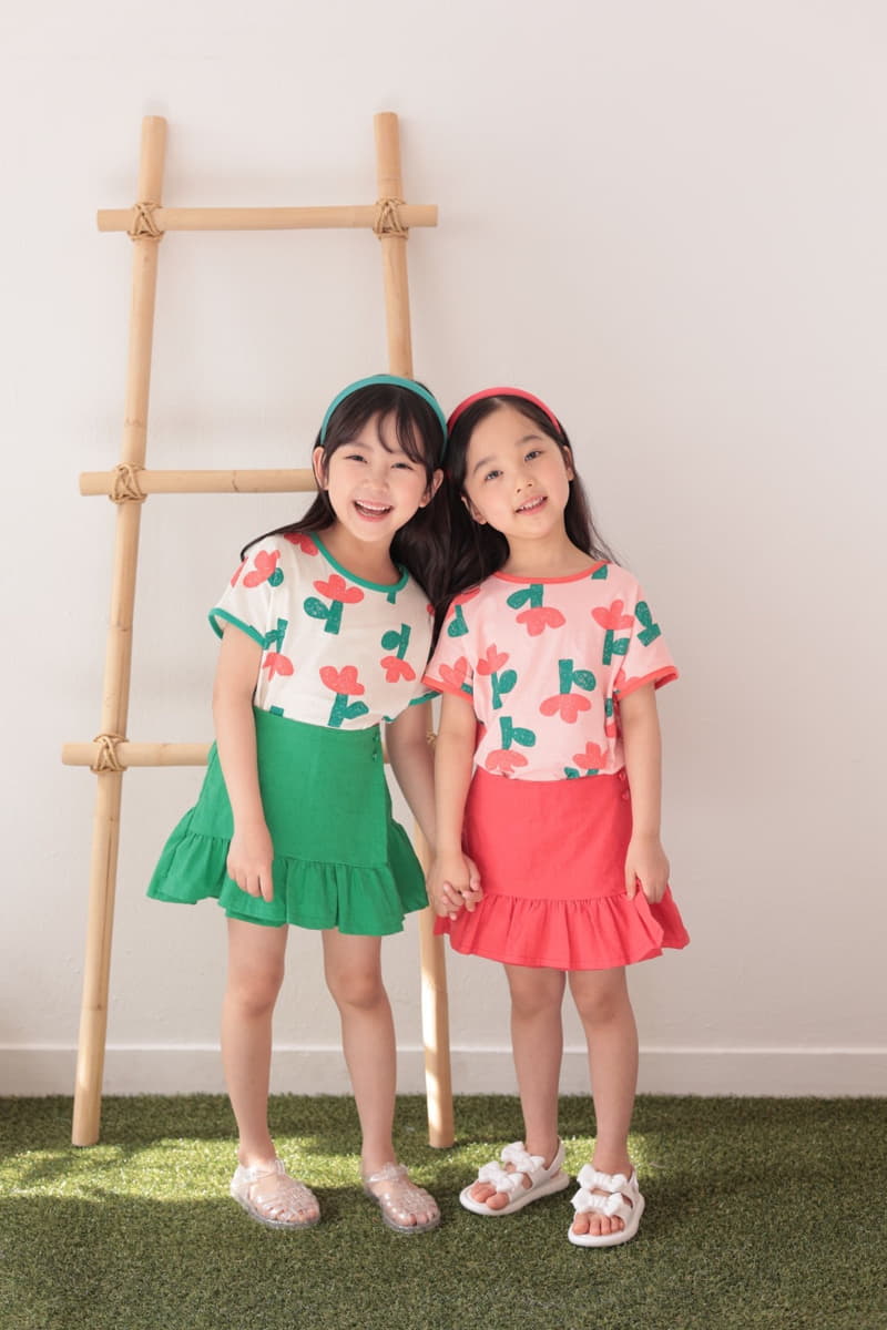 Dalla - Korean Children Fashion - #kidsshorts - Tree Flower Tee