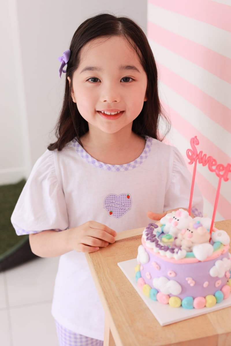 Dalla - Korean Children Fashion - #todddlerfashion - Check Heart Tee - 12