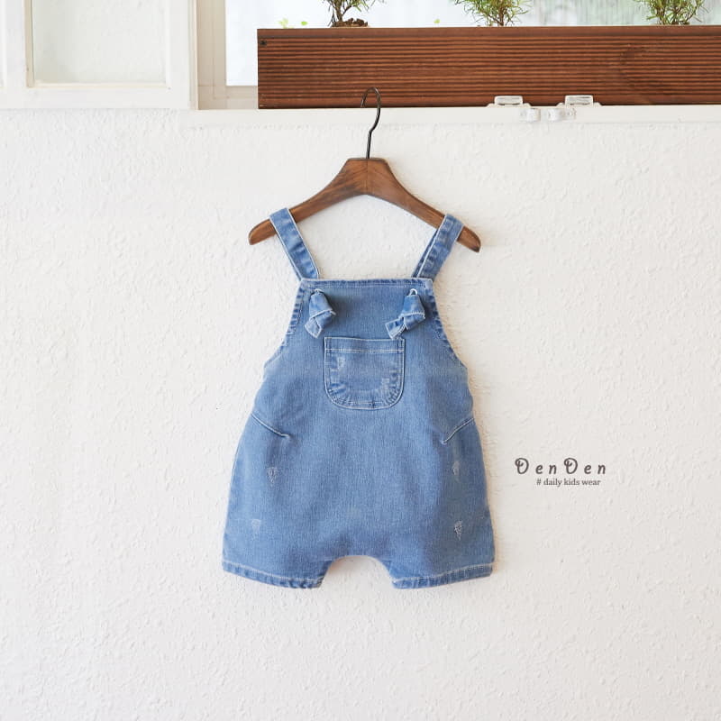 Denden - Korean Children Fashion - #kidsshorts - Bonbon Dungarees Denim Shorts