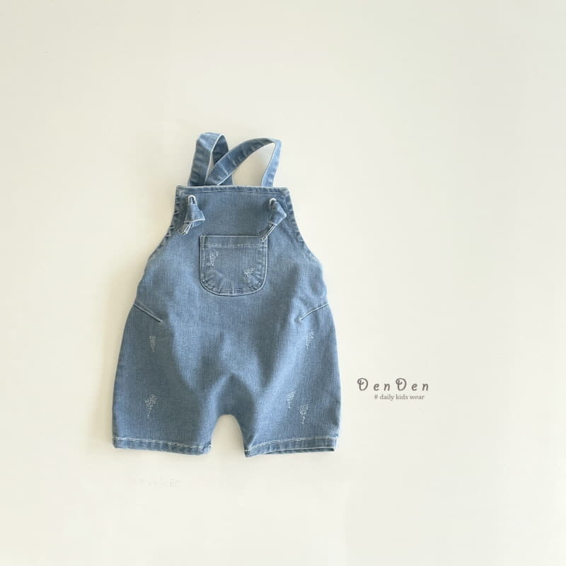 Denden - Korean Children Fashion - #kidsstore - Bonbon Dungarees Denim Shorts - 2