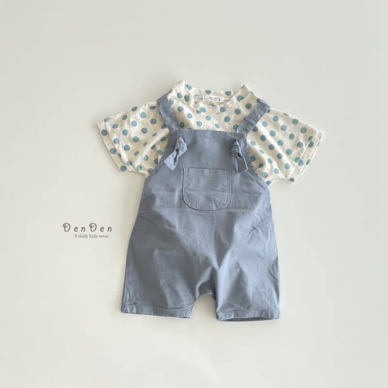 Denden - Korean Children Fashion - #toddlerclothing - Bonbon Dungarees Shorts - 9