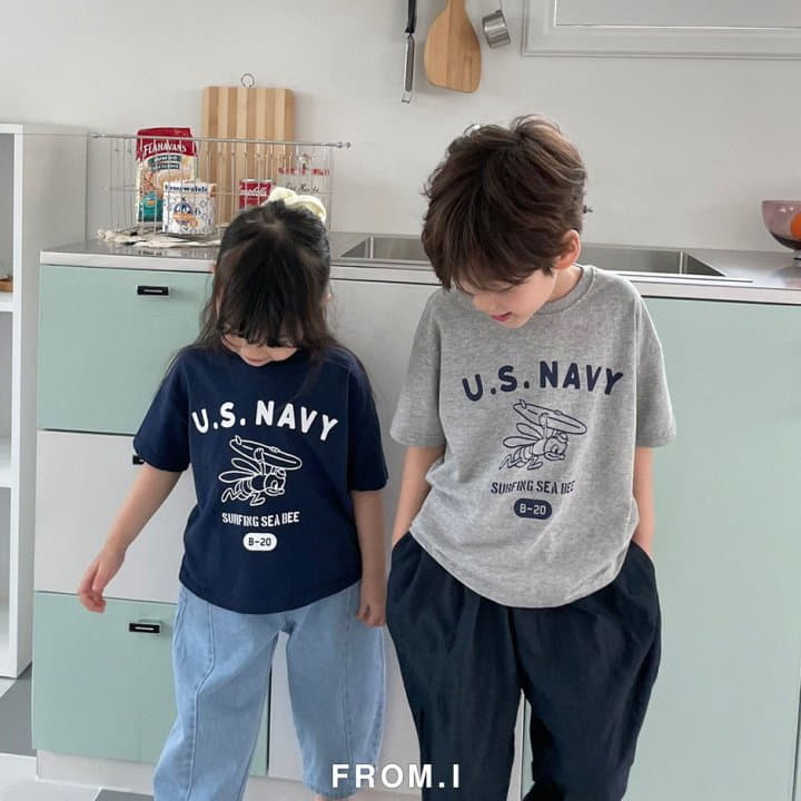 From I - Korean Children Fashion - #designkidswear - Us Navy Tee - 4