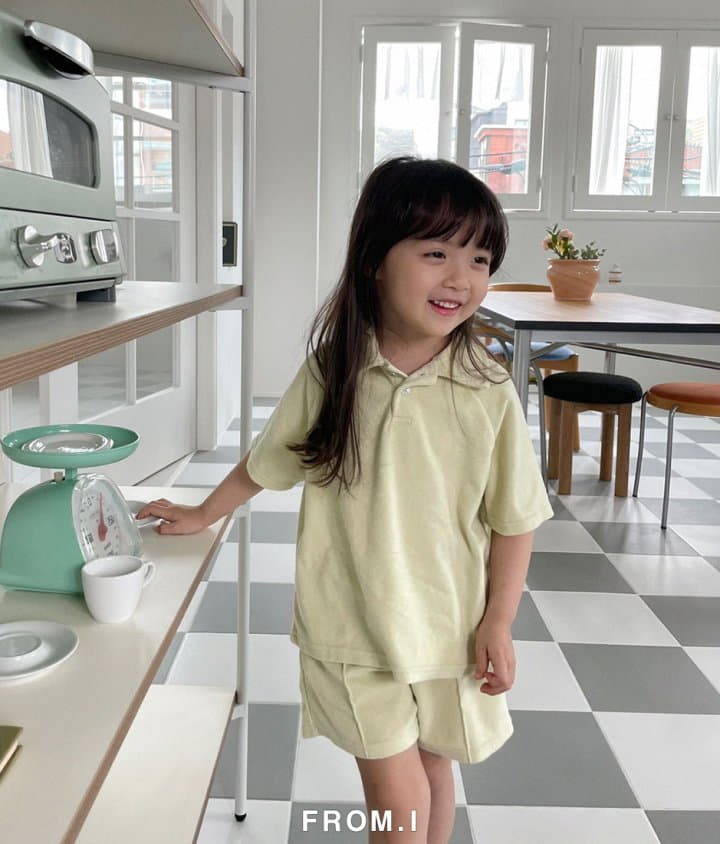 From I - Korean Children Fashion - #kidzfashiontrend - Terry Collar Top Bottom Set