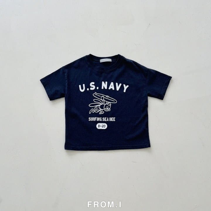 From I - Korean Children Fashion - #littlefashionista - Us Navy Tee - 10