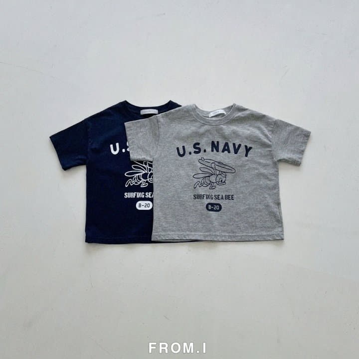 From I - Korean Children Fashion - #magicofchildhood - Us Navy Tee - 11