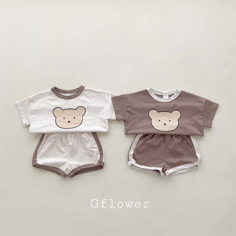 G Flower - Korean Children Fashion - #toddlerclothing - Bear Top Bottom Set - 4