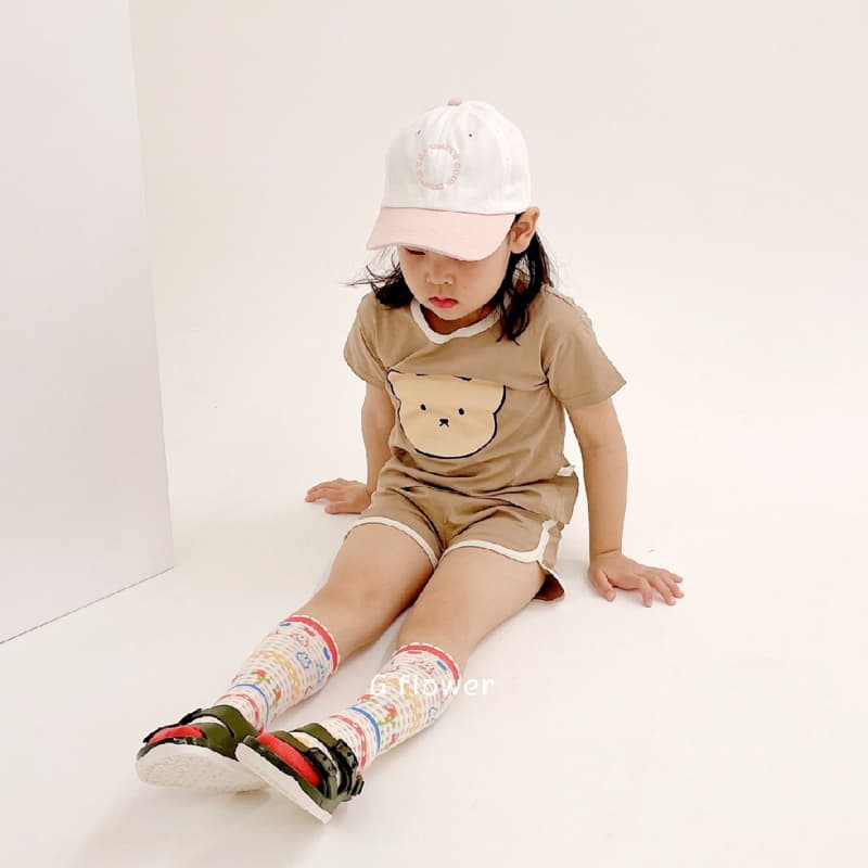 G Flower - Korean Children Fashion - #todddlerfashion - Bear Top Bottom Set - 2