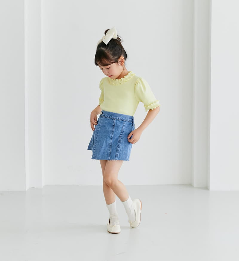 Ggomare - Korean Children Fashion - #childofig - Denim Wrap Skirt - 7