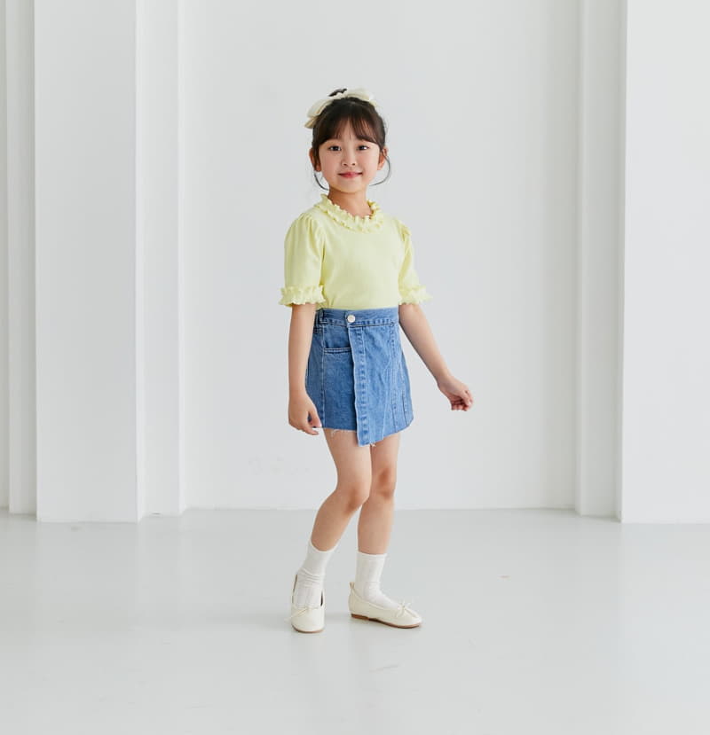 Ggomare - Korean Children Fashion - #childrensboutique - Denim Wrap Skirt - 9