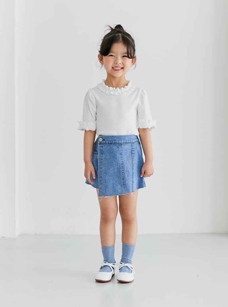 Ggomare - Korean Children Fashion - #discoveringself - Denim Wrap Skirt - 11