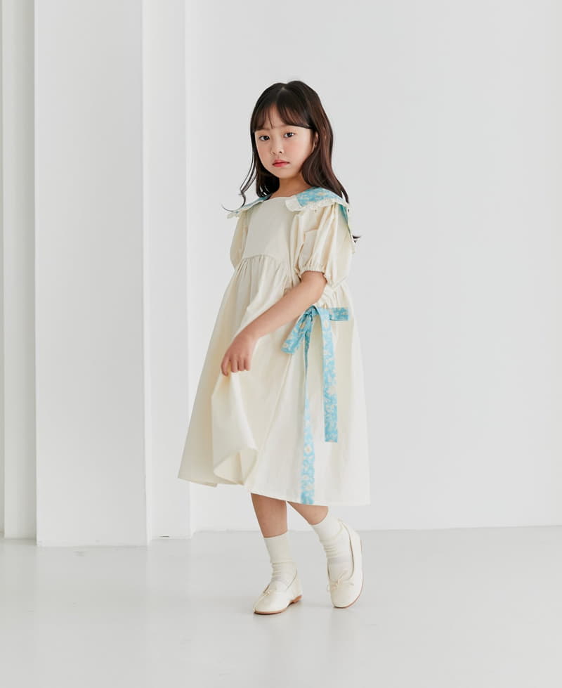 Ggomare - Korean Children Fashion - #discoveringself - Collar Ribbon One-piece - 11