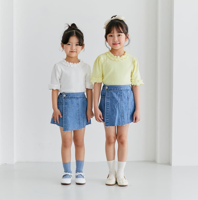 Ggomare - Korean Children Fashion - #fashionkids - Denim Wrap Skirt - 12