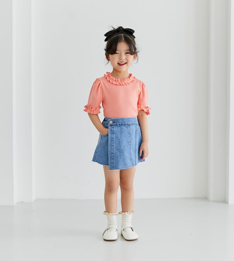 Ggomare - Korean Children Fashion - #littlefashionista - Denim Wrap Skirt - 3