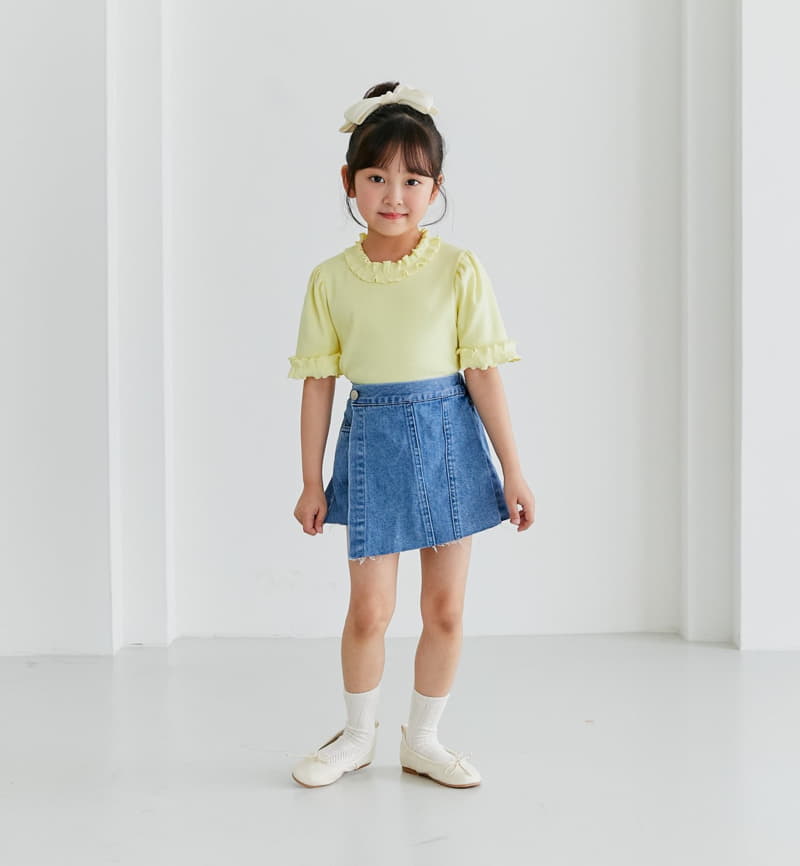 Ggomare - Korean Children Fashion - #prettylittlegirls - Denim Wrap Skirt - 6