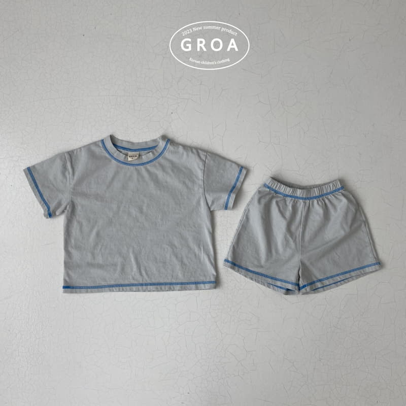 Groa - Korean Children Fashion - #Kfashion4kids - Color Stitch Top Bottom Set - 5