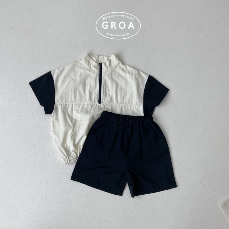 Groa - Korean Children Fashion - #designkidswear - Anorak Short Sleeves Top Bottom Set