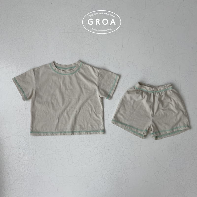 Groa - Korean Children Fashion - #kidsstore - Color Stitch Top Bottom Set - 4